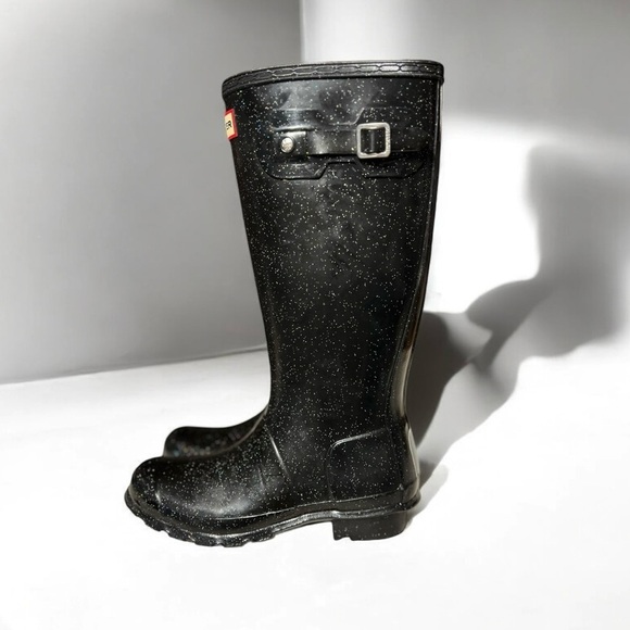 🌻NEW HUNTER Big Kids Original Giant Glitter Rain Boots Size 4 Boy / 5 Girl - Picture 1 of 14